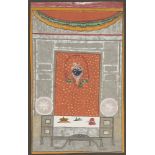 Srinathji in the swing, Nathdwara, Rajasthan, 19th century, opaque pigments on paper, unfinished, 29