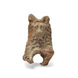 A Roman terracotta Molossian hound, circa 1st century A.D., forming part of a water spout, the