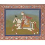 An equestrian portrait of Maharaja Duleep Singh, Punjab plains, India, late 19th/early 20th century,