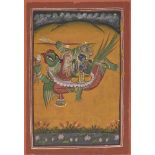 Rama and Sita on Garuda, Rajasthan, 19th century, opaque pigments on paper, 25.5 x 17cmPlease