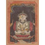 Ara (the 18th Jain Tirthankara), Rajasthan, circa 1750, opaque pigments on paper, 15.5 x