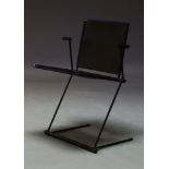 Herbert Ohl (1926-2012), a 'Ballerina' chair for Matteo Grassi, Italy, c.1991, with black leather