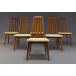 Niels Koefoed, a set of six teak 'Eva' dining chairs for Koefoeds Hornslet, Denmark, c. 1960,