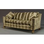 A two seater sofa by Duresta, of recent manufacture, with green striped upholstery, having four