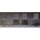 M.A.D Furniture Design, a set of four 'Lolli sled' chairs, of recent manufacture, with grey fabric