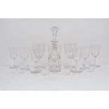 A collection of glassware to include, a set of six port glasses, 20th century, designed with