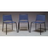 M.A.D Furniture Design, a set of three 'Trace' dining chairs, of recent manufacture, with blue
