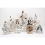 A large collection of Staffordshire figurines and figure groups of various subject matter, of the