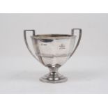 A twin handled silver dish, Sheffield, c.1895, Martin, Hall & Co., the octagonal body with