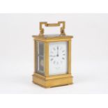 A carriage clock by Philippe FT of Palais Royal Paris, of classical form with entablature and