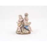 A late 19th / early 20th century Meissen allegorical figure group, modelled as putti representing