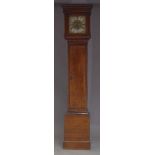 A George III oak longcase clock by John Inkpen, Horsham, the moulded hood with the square glazed