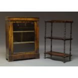 A Victorian walnut and gilt metal mounted pier cabinet, the rectangular top above floral marquetry