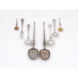 A collection of silver spoons, to include a pair of late Victorian spoons, John Millward Banks,