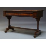 A Victorian and later mahogany console table, the rectangular top with blind frieze drawer, on end