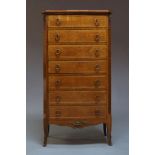 A Louis XV style kingwood and gilt metal mounted semainier, early 20th Century, with seven drawers