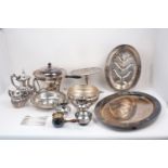 A large quantity of Continental silver plate, makers including Fisher, Crescent and Wilcox,