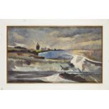 Fyffe Christie, British 1918-1979- Quarry in Kent; oil on board, signed an dated 1965, bears label