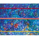 Graziano Marini, Italian b.1957- Abstract composition in blue, green and orange, 1988; gouache,