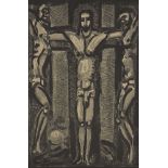 George Rouault, French 1871-1958- Adam et Eve au Golgotha, 1939; wood engraving on wove, title