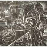 Ben Sands, British b.1920- Last Boat Home; woodcut, titled, signed, dated 1992, and numbered 6/31 in