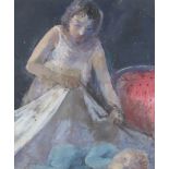 Richard Sorrell NEAC RBA PRWS, British b.1948- Mother & Child; gouache and acrylic on paper, signed,