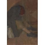 P Barton, British, early-mid 20th century- Seated figure; oil on canvas, signed and dated 30, 36.