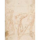 Circle of Francesco Curradi, Italian 1570-1661- The Flagellation of Christ; red chalk on laid paper,