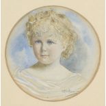 Albany E Howarth ARE, British 1872-1936- Portrait of a young girl; watercolour heightened with