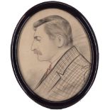 British School, late 19th/early 20th century- Portrait of a gentleman quarter-length turned to the