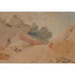 William Riviere, British 1806-1876- Roadside Sketch; watercolour, 23.5x33.5cm. Provenance: with