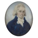 Follower of Richard Cosway RA, British 1742-1821- Portrait miniature of a gentleman, traditionally