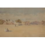 Col. Robert Charles Goff, Irish 1837-1922- Near to Garden Nr Camp; watercolour, signed, 28x43.