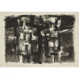 Henry Cliffe, British 1919-1983- Abstract Composition in black; pen, ink and wash, signed and
