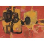 Henry Cliffe, British 1919-1983- Red; gouache, bears title and date '60 to the reverse in pencil,