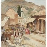 Sydney William Carline, British, 1888-1929- Sarajevo, 1922; watercolour, signed, titled and dated in
