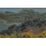 William Drummond Bone RWA ARSA, Scottish 1907-1979- Landscape near Dornie, 1965; oil on board,