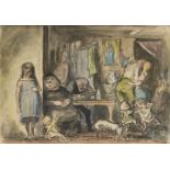 Edward Ardizzone RA, British 1900-1980- The Deserter in a Neapolitan Slum, c.1945; watercolour