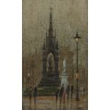 Arthur Delaney, British 1927-1987- Albert Memorial, Albert Square, Manchester; oil on board,