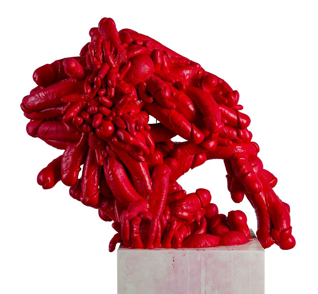 Tim Noble & Sue Webster, British b.1966 & b.1967- BLOODY HAEMORRHAGING NARCISSUS, 2009; red silicone - Image 2 of 2