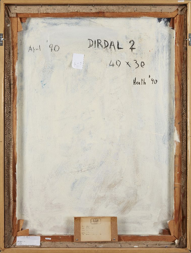 Adrian Heath, British 1920-1992- Dirdal 2, 1990; oil on canvas, signed, titled and dated on the - Image 2 of 2