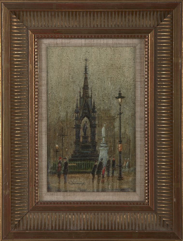 Arthur Delaney, British 1927-1987- Albert Memorial, Albert Square, Manchester; oil on board, - Image 2 of 3