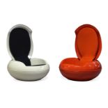 Peter Ghyczy (b.1940), two 'Garden Egg' chairs together with an un-associated black fiberglass