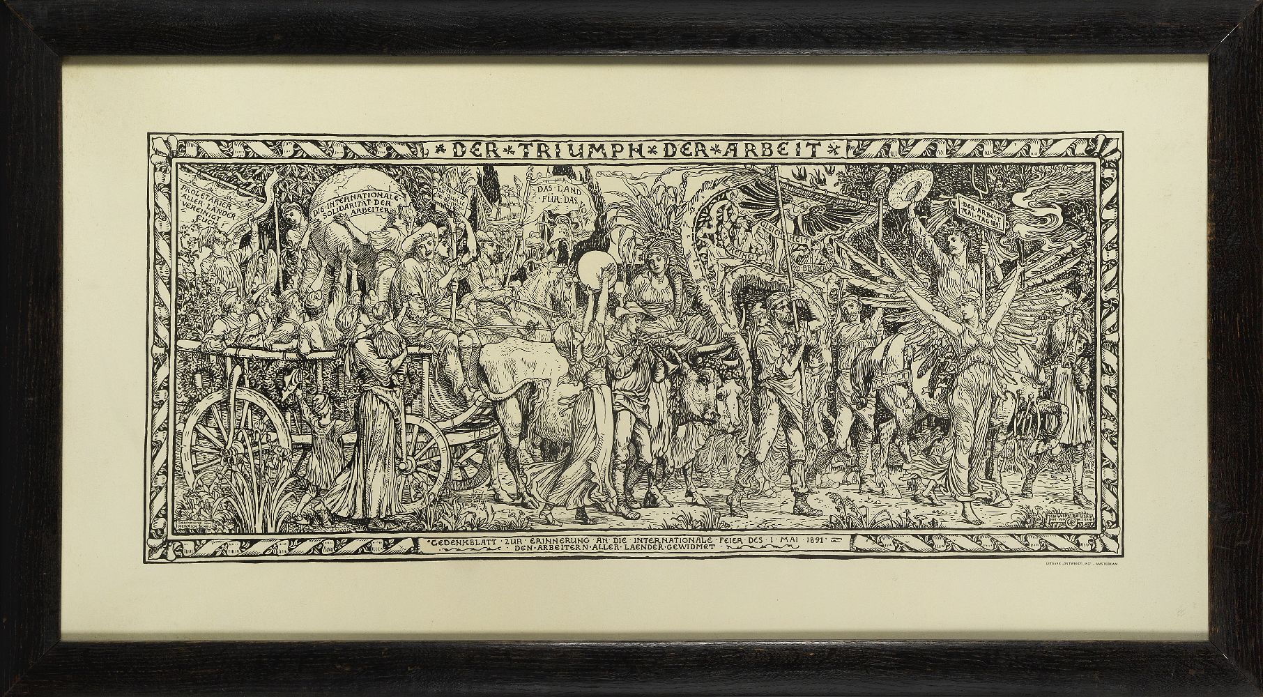 Walter Crane (1845-1915), ‘Der Triumph der Arbeit’ (The Triumph of Labour), a print on cream paper