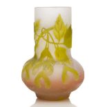 Gallé, a cameo glass vase c.1904-06, signed in cameo Gallé with star preceding The frosted body