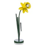 Mike Bliss (British), a daffodil lamp c.1985, unsigned A large metal desk lamp for Bliss, UK, in the