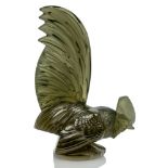 René Lalique (1860-1945), 'Coq Nain' a 'topaz' glass car mascot No.1135, designed 1928, moulded R