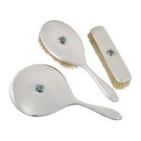 Liberty & Co, a silver dressing table set with turquoise matrix cabochons Mark of Liberty & Co,