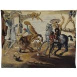 After Salvador Dali, Spanish 1904-1989- Bataille autour d’une Pissenlit, 1988; jacquard tapestry