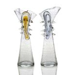 Borek Sipek (1949-2016), a pair of glass ‘Alterego No. 601’ decanters with different coloured